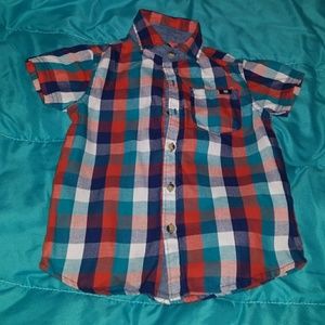 Toddler Boys Multicolored Plaid button down shirt